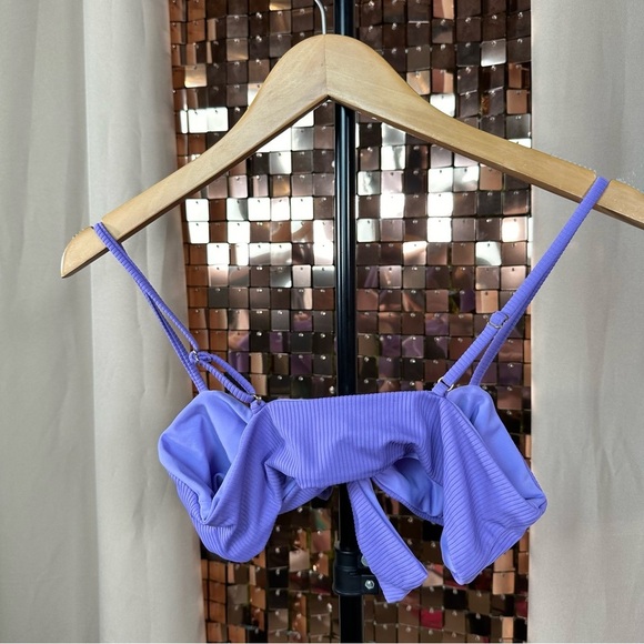 Koana Purple Textured Swimsuit Bikini Top Size Small - Picture 7 of 8